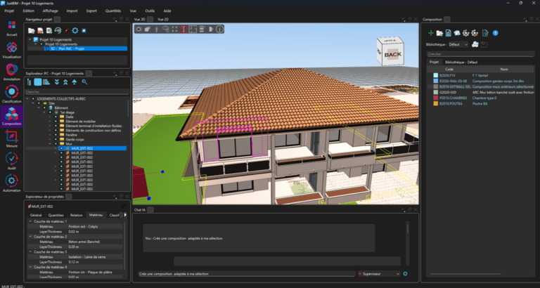 Crée une composition à partir des éléments sélectionnés